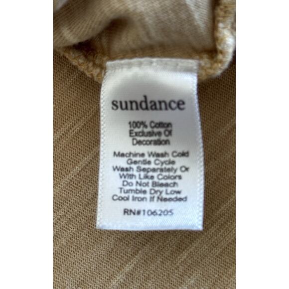 Sundance Yellow Embroidered Top Peasant Cottagecore Boho Floral Size M - Picture 4 of 7